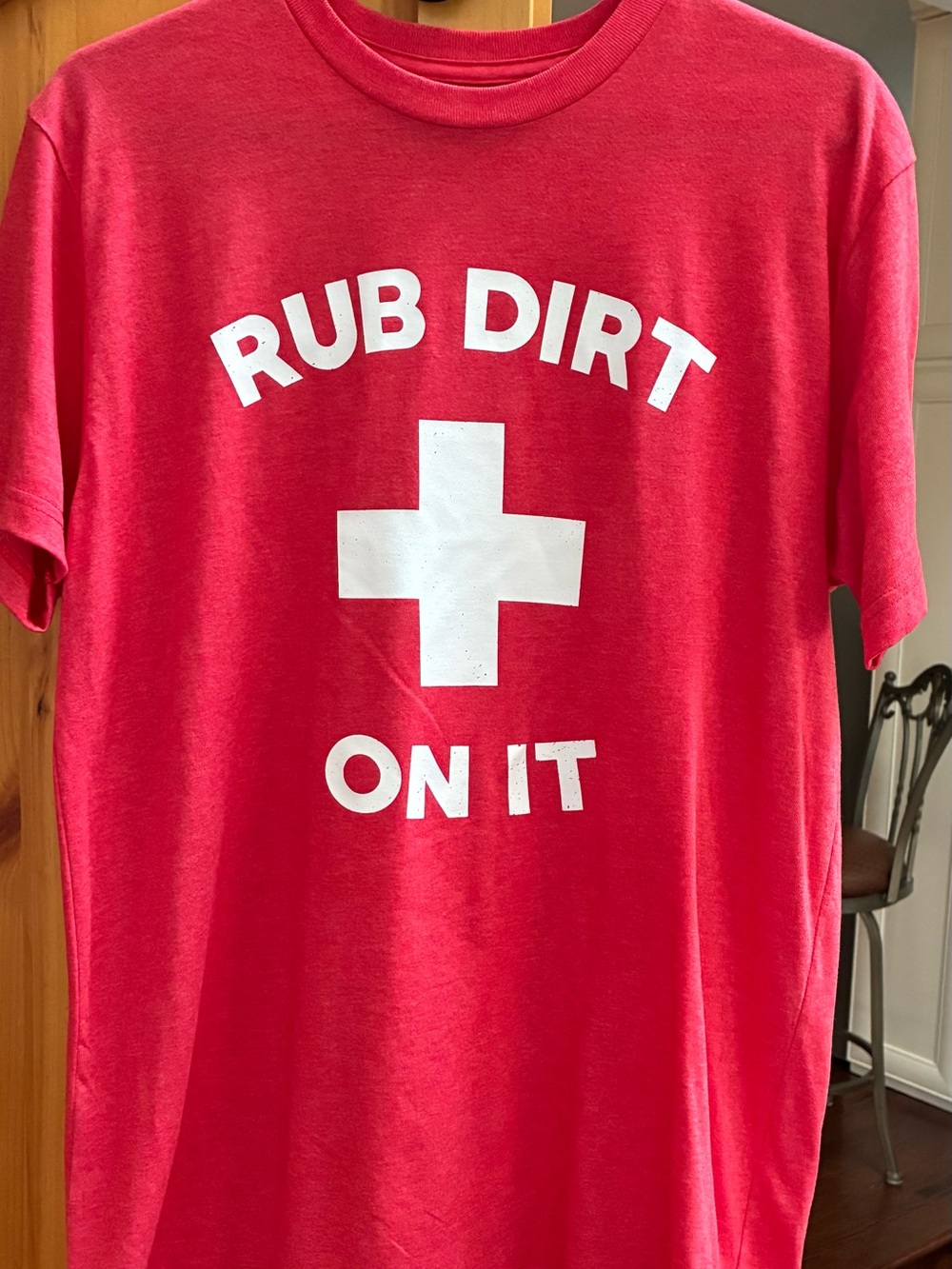 Rub Dirt On It Red Short Sleeve Graphic Tee. BASEBALLISM purchased in Scottsdale